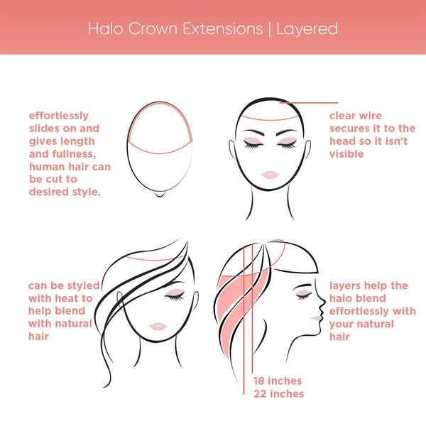 Hidden Crown Halo Layered Option Dallas Hair Extensions Online Bigger Better Hairshop