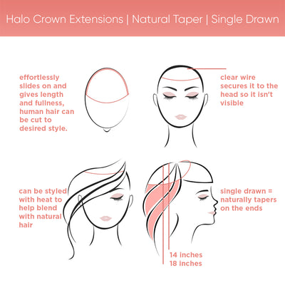 Halo Crown Extensions | Natural Taper | Single Drawn